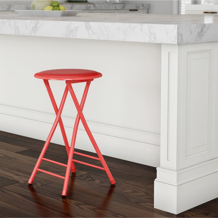 Red folding outlet bar stools